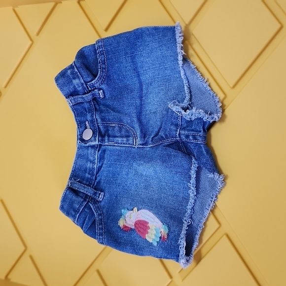 The Children's Place Girls blue Jean denim shorts 9M-12M - Picture 4 of 5